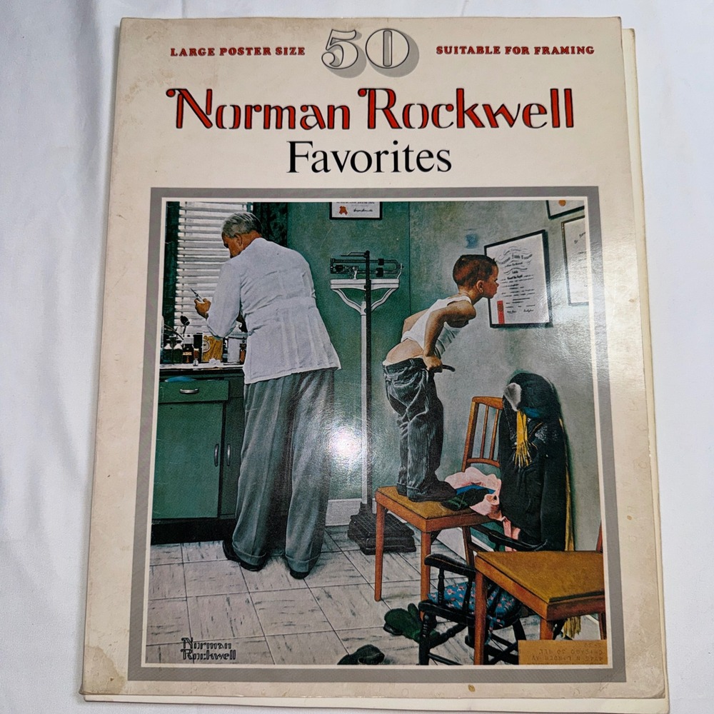 50 Norman Rockwell Favorites Art Book 1977 Crown Publishers Large Poster Size